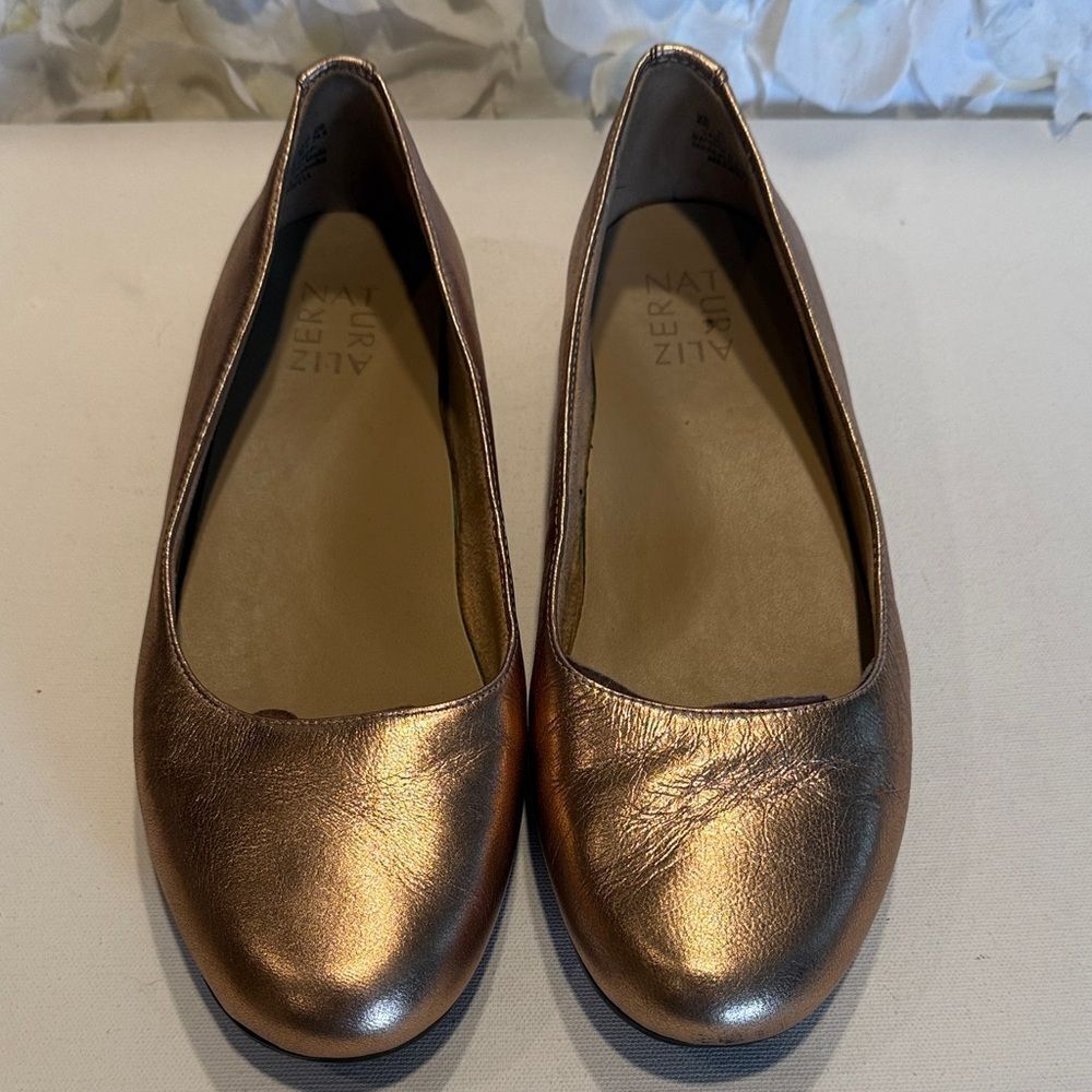 Naturalizer Metallic Bronze Round-Toe Ballet Flats